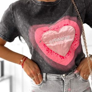 T-shirt HEART grafit