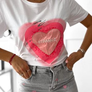 T-shirt HEART biały
